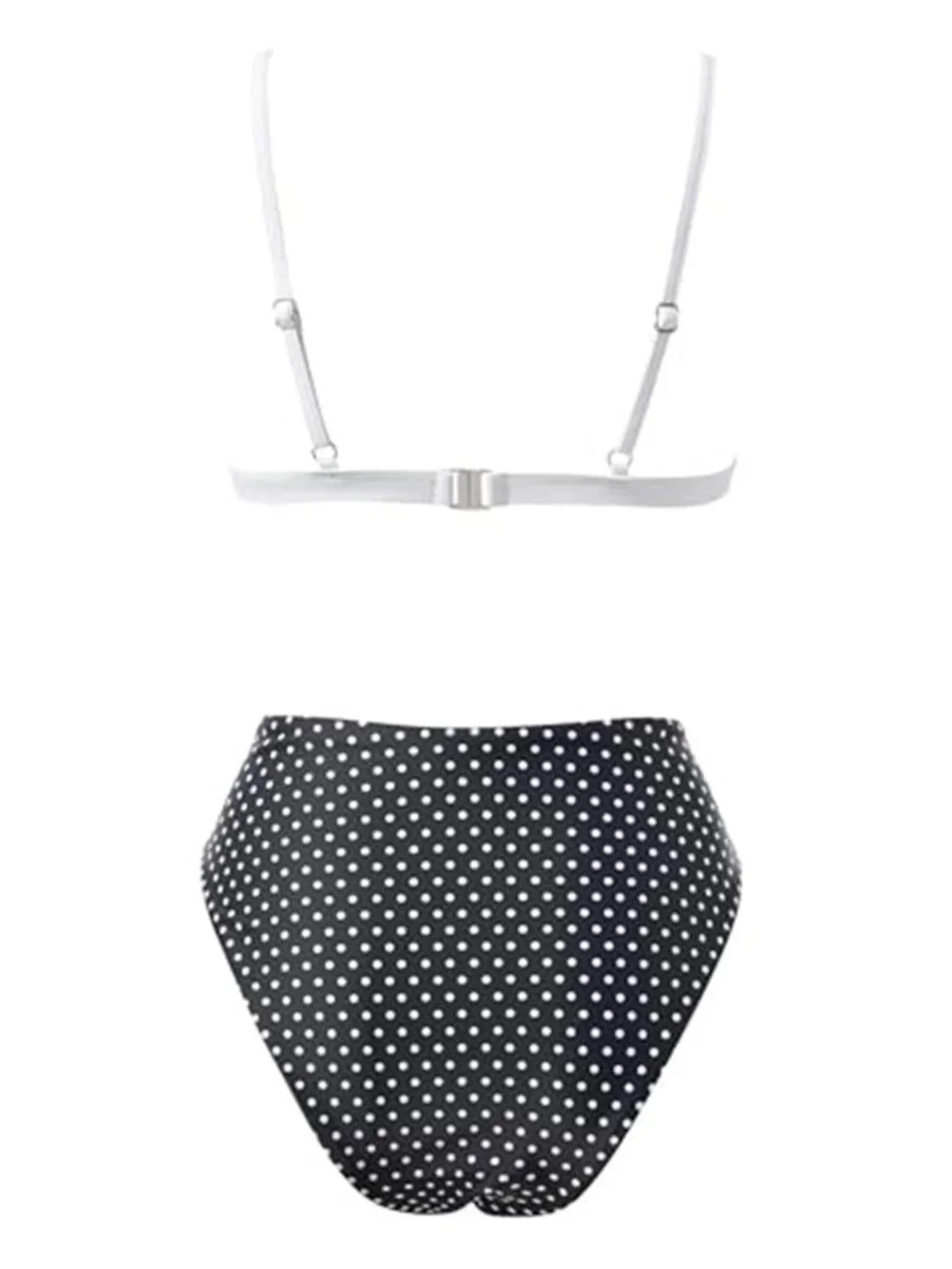 Womens High Waisted Bikini Triangle V Neck Two Piece Swimsuit Tummy Control